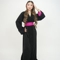 Caftan émeraude Noir/Rose