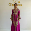 Caftan broderie Rebati rose fuchsia